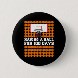 Macaron Rond 5 Cm Jours De Basket-Ball 100e Jour Cadeau Pour