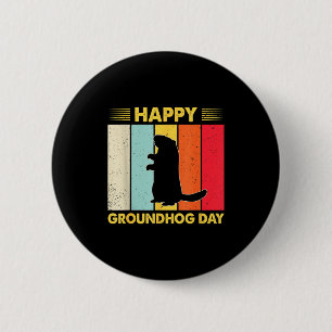 Macaron Rond 5 Cm Joyeuse fête de la marmotte Drôle de marmotte Amat