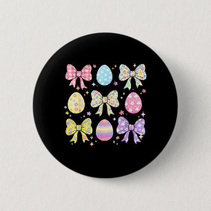 Macaron Rond 5 Cm Joyeuse fête de Pâques Coquette Nœud Mignons Œufs