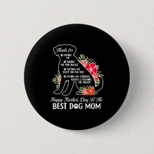 Macaron Rond 5 Cm Joyeuse fête des mères à la mère de chien fête des