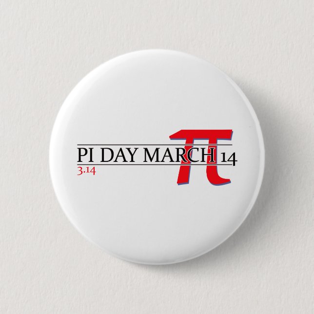 Macaron Rond 5 Cm Joyeuse fête du Pi 14 mars (Devant)