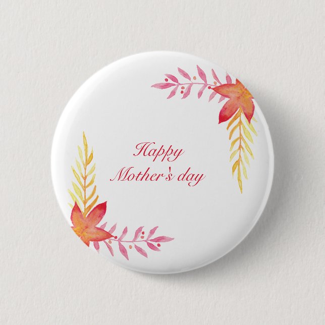 Macaron Rond 5 Cm Joyeuse journée des mères Round Button (Devant)