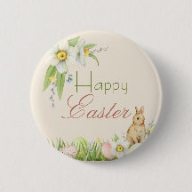 Joyeuse Pâques Doux Lapin Aquarelle Florale