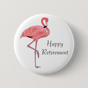 Macaron Rond 5 Cm Joyeuse retraite Fête du Flamant Rose
