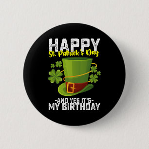 Macaron Rond 5 Cm Joyeuse Saint-Patrick et oui c'est mon anniversair