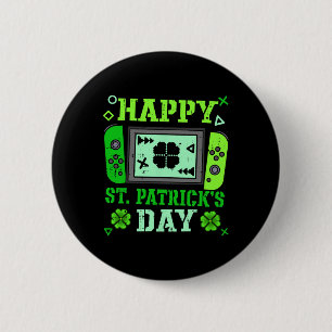 Macaron Rond 5 Cm Joyeuse Saint-Patrick Lucky Gamer Paddys Gaming Bo