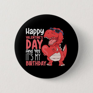 Macaron Rond 5 Cm Joyeuse Saint-Valentin et oui c'est mon anniversai