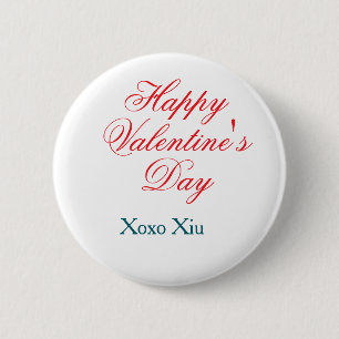 Macaron Rond 5 Cm Joyeuse Saint-Valentin rouge bleu xoxo amour nom 