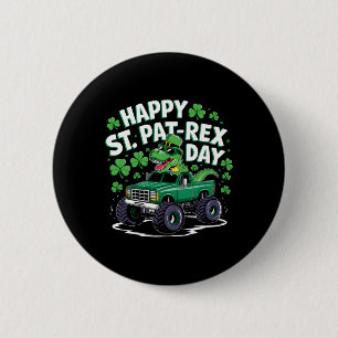 Macaron Rond 5 Cm Joyeuse St Pat-rex Patricks Day Dinosaure Monstre 