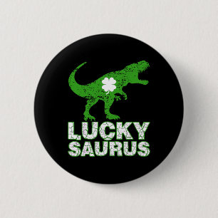 Macaron Rond 5 Cm Joyeuse St Patrick Chanceuxsaurus Dinosaure Shamro