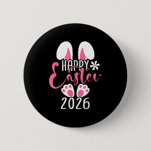 Macaron Rond 5 Cm Joyeuses Pâques 2026 lapin œuf de Pâques femmes fi