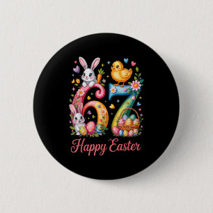 Macaron Rond 5 Cm Joyeuses Pâques 67 mème numéro anniversaire lapin