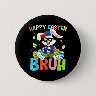 Macaron Rond 5 Cm Joyeuses Pâques Bruh Bunny pour enfants garçons fi