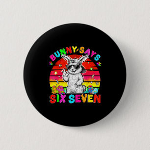 Macaron Rond 5 Cm Joyeuses Pâques Lapin Mignon Dit Six Sept 6 7 Meme