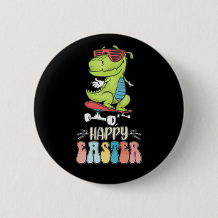 Macaron Rond 5 Cm Joyeuses Pâques T Rex Dinosaure Lapin Œufs