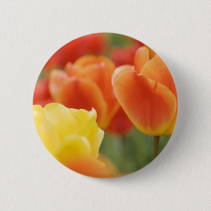 Macaron Rond 5 Cm Joyeuses Tulipes de Pâques