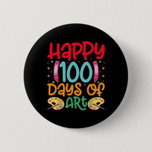 Macaron Rond 5 Cm Joyeux 100 Jours D'École D'Art Enseignants Filles