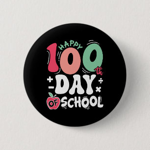 Macaron Rond 5 Cm Joyeux 100 Jours D'Enseignant 100E Jour De Scho