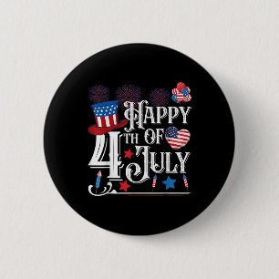 Macaron Rond 5 Cm Joyeux 4 juillet amusant 4 Juillet Indépendance