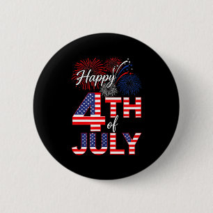 Macaron Rond 5 Cm Joyeux 4 juillet cool fête de l'indépendance patri