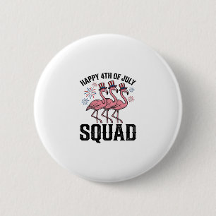 Macaron Rond 5 Cm Joyeux 4 juillet Flamingo Squad Vector Design_1