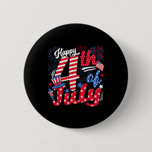 Macaron Rond 5 Cm Joyeux 4 juillet nous drapeau américain 4 juillet