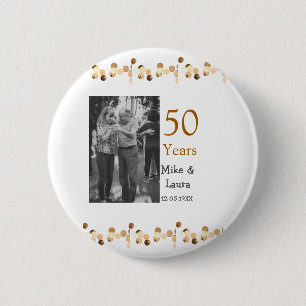 Macaron Rond 5 Cm Joyeux 50e anniversaire ajouter nom du couple date
