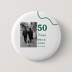 Macaron Rond 5 Cm Joyeux 50e anniversaire nom couple date mariage