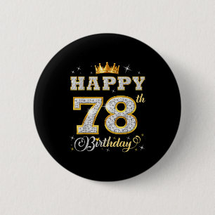 Macaron Rond 5 Cm Joyeux 78e Anniversaire 78 Ans Femmes Hommes Anniv