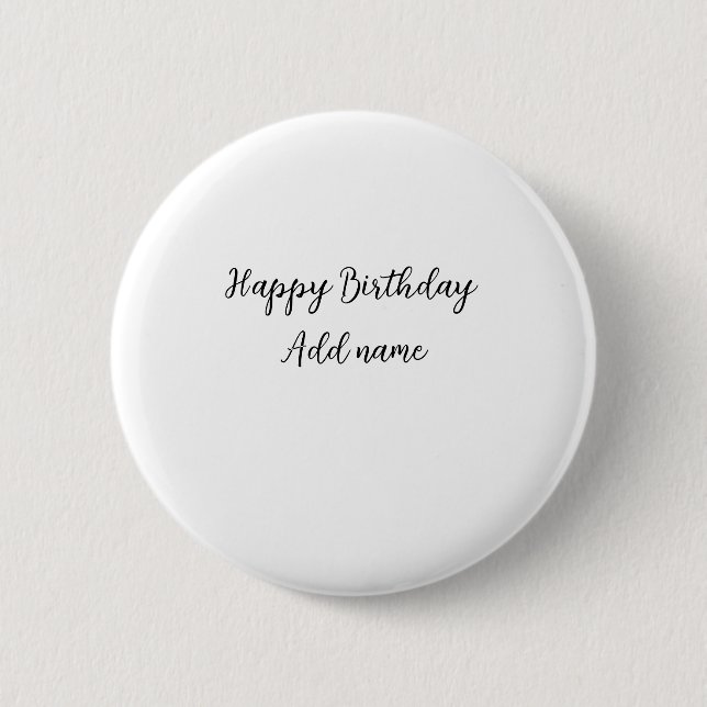 Macaron Rond 5 Cm Joyeux anniversaire ajouter nom titre simple minim (Devant)