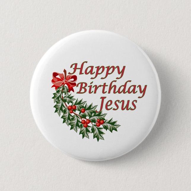Macaron Rond 5 Cm Joyeux anniversaire Jésus (Devant)