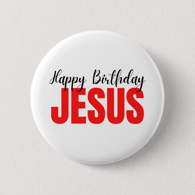 Macaron Rond 5 Cm Joyeux anniversaire Jésus Noël (Devant)