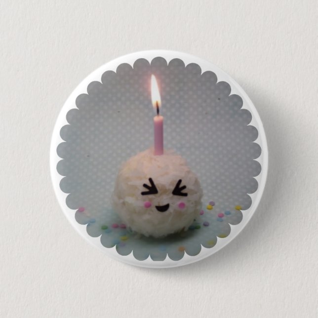 Macaron Rond 5 Cm Joyeux anniversaire Onigiri - bouton (Devant)