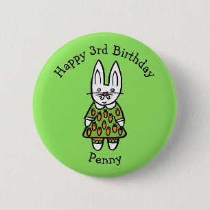 Macaron Rond 5 Cm Joyeux Anniversaire personnalisé Penny le Lapin