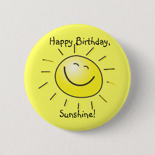Macaron Rond 5 Cm Joyeux anniversaire, soleil !
