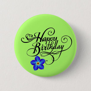 Macaron Rond 5 Cm Joyeux anniversaire vert