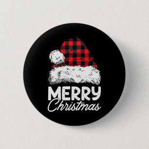 Macaron Rond 5 Cm Joyeux Buffalo de Noël Plaid Rouge Noël Noël Noël