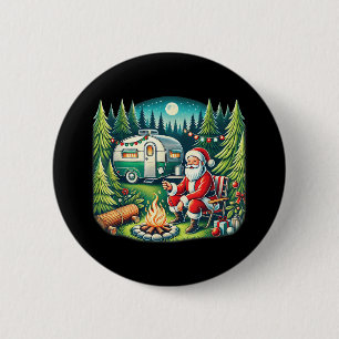 Macaron Rond 5 Cm Joyeux Campmas Noël Campeur Amateur de Camping Pèr