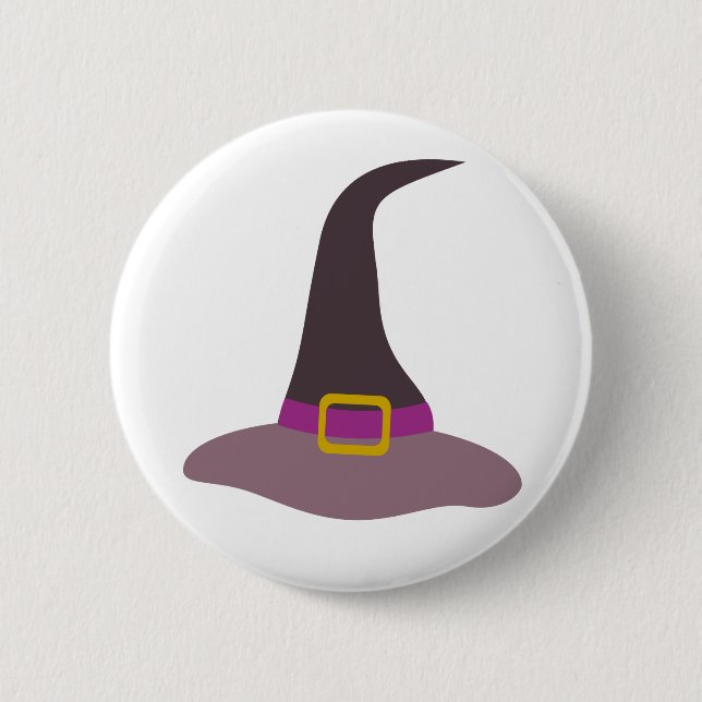 Macaron Rond 5 Cm Joyeux Casquette de sorcière Halloween (Devant)