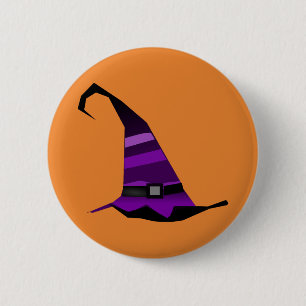 Macaron Rond 5 Cm Joyeux Casquette de sorcière Halloween
