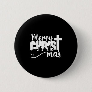 Macaron Rond 5 Cm Joyeux Christ Mas chrétien Noël Jésus-Christm
