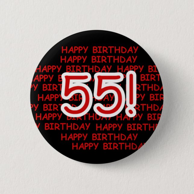Macaron Rond 5 Cm Joyeux cinquante-cinquième anniversaire (Devant)