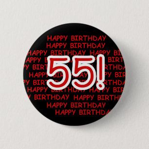 Macaron Rond 5 Cm Joyeux cinquante-cinquième anniversaire