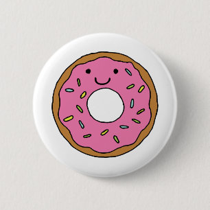 Macaron Rond 5 Cm Joyeux Clipart de beigne rose coloré