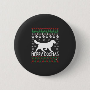 Macaron Rond 5 Cm Joyeux Dogmes Chien Flocon de Neige Sweat de Noël 