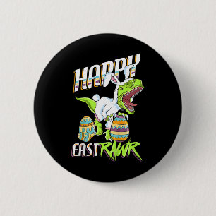 Macaron Rond 5 Cm Joyeux Eastrawr Mignon Trex Dinosaure Lapin de Pâq