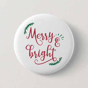 Macaron Rond 5 Cm Joyeux et lumineux Noël