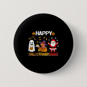 Macaron Rond 5 Cm Joyeux Hallothanksmas Funny Halloween Thanksgiving
