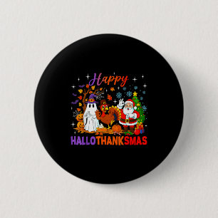 Macaron Rond 5 Cm Joyeux Hallothanksmas Halloween Thanksgiving 67 No
