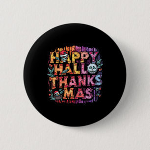 Macaron Rond 5 Cm Joyeux Hallothanksmas Halloween Thanksgiving Chris
